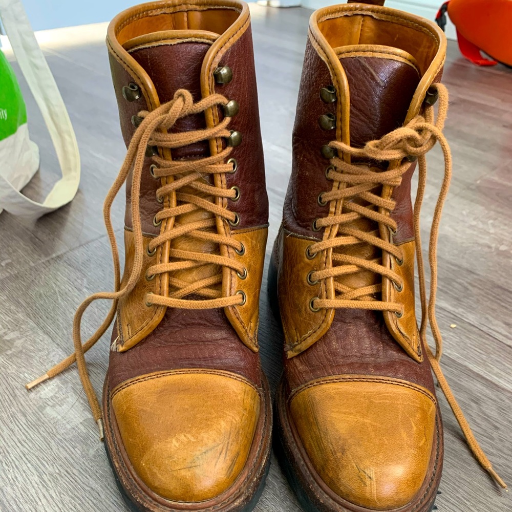 Cole Haan vintage leather country lace up boots